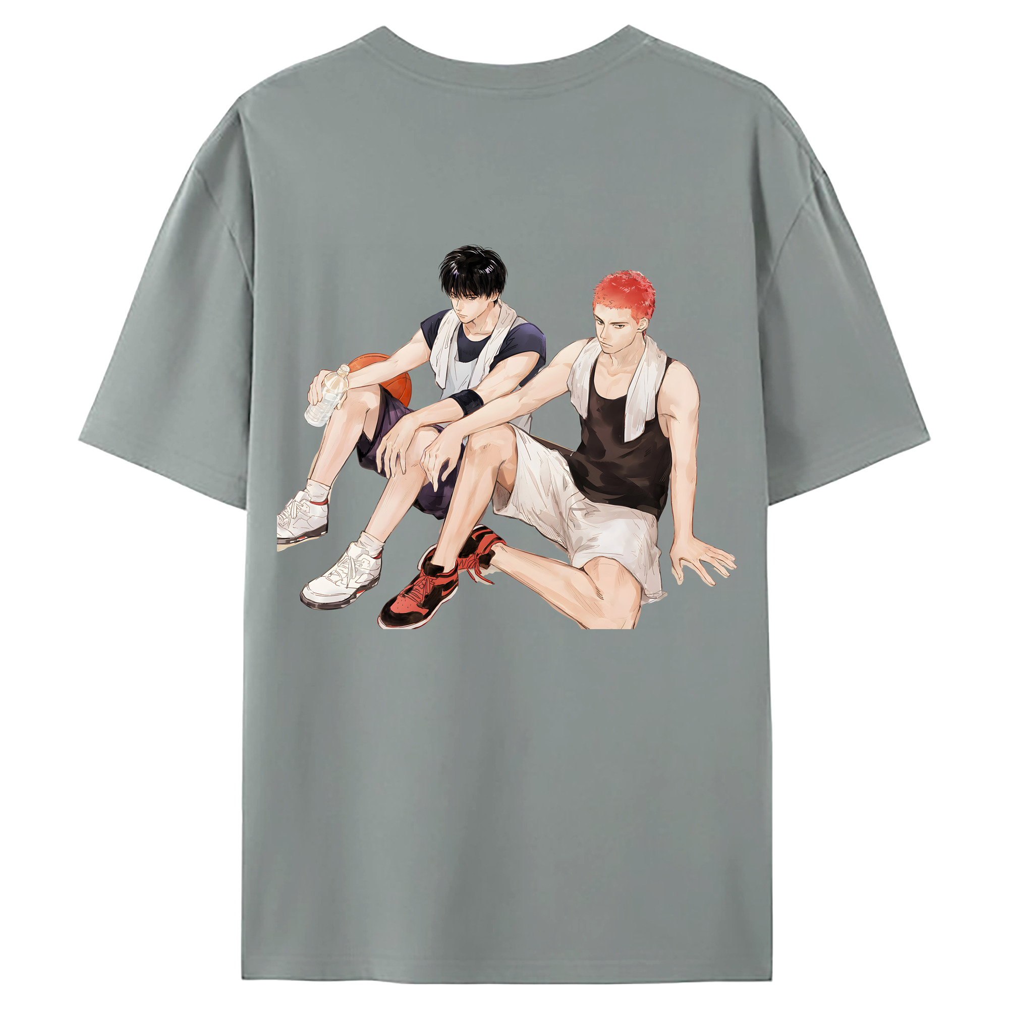 （画像用） SLAM DUNK／スラムダンク 綿100％ メンズ半袖Tシャツ（バックプリント） 通気性